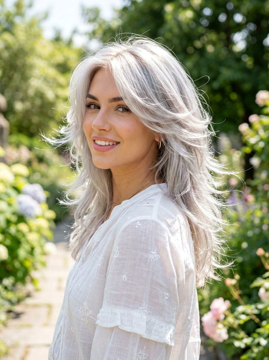 Silver White Butterfly Haircut - 20 silver butterfly haircut color ideas - 20 silver butterfly haircut color ideas