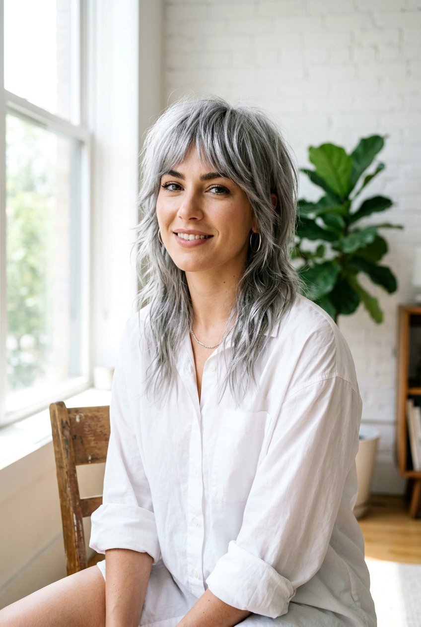 Silver Wolf Cut - 20 hair color ideas for wolf cuts - 20 hair color ideas for wolf cuts
