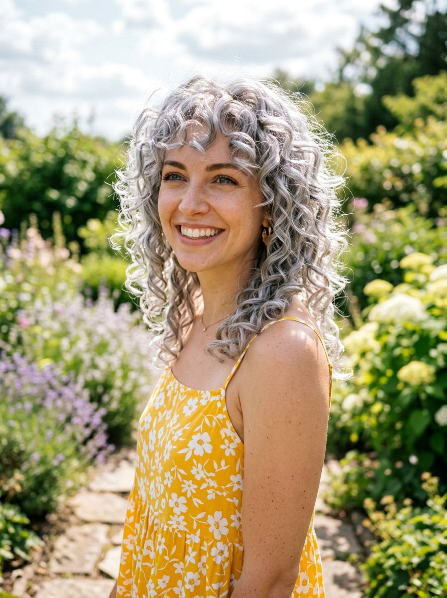 Silver Wolf Cut On Curly Hair - 20 silver wolf cut color ideas - 20 silver wolf cut color ideas