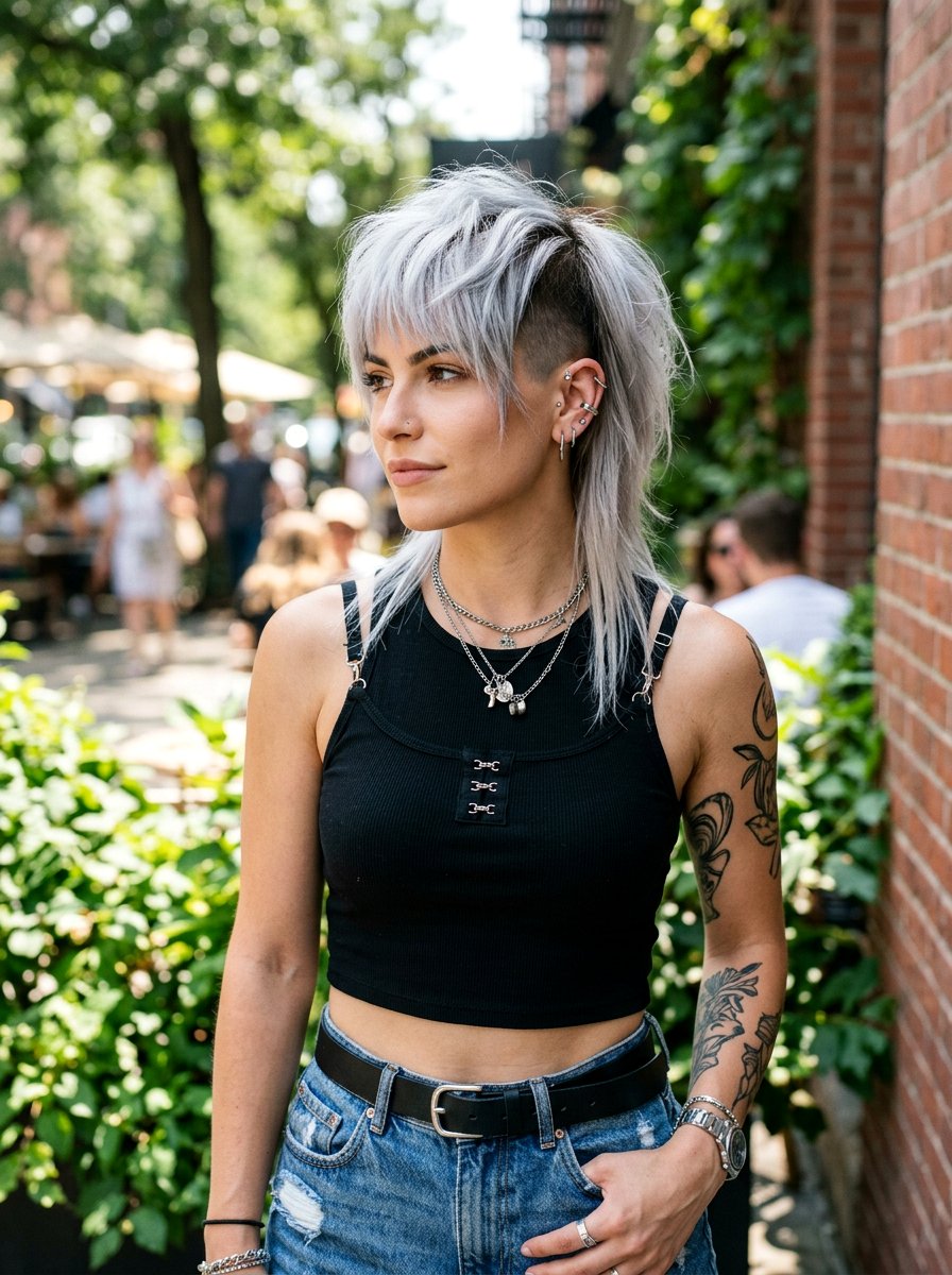 Silver Wolf Cut With Undercut - 20 silver wolf cut color ideas - 20 silver wolf cut color ideas