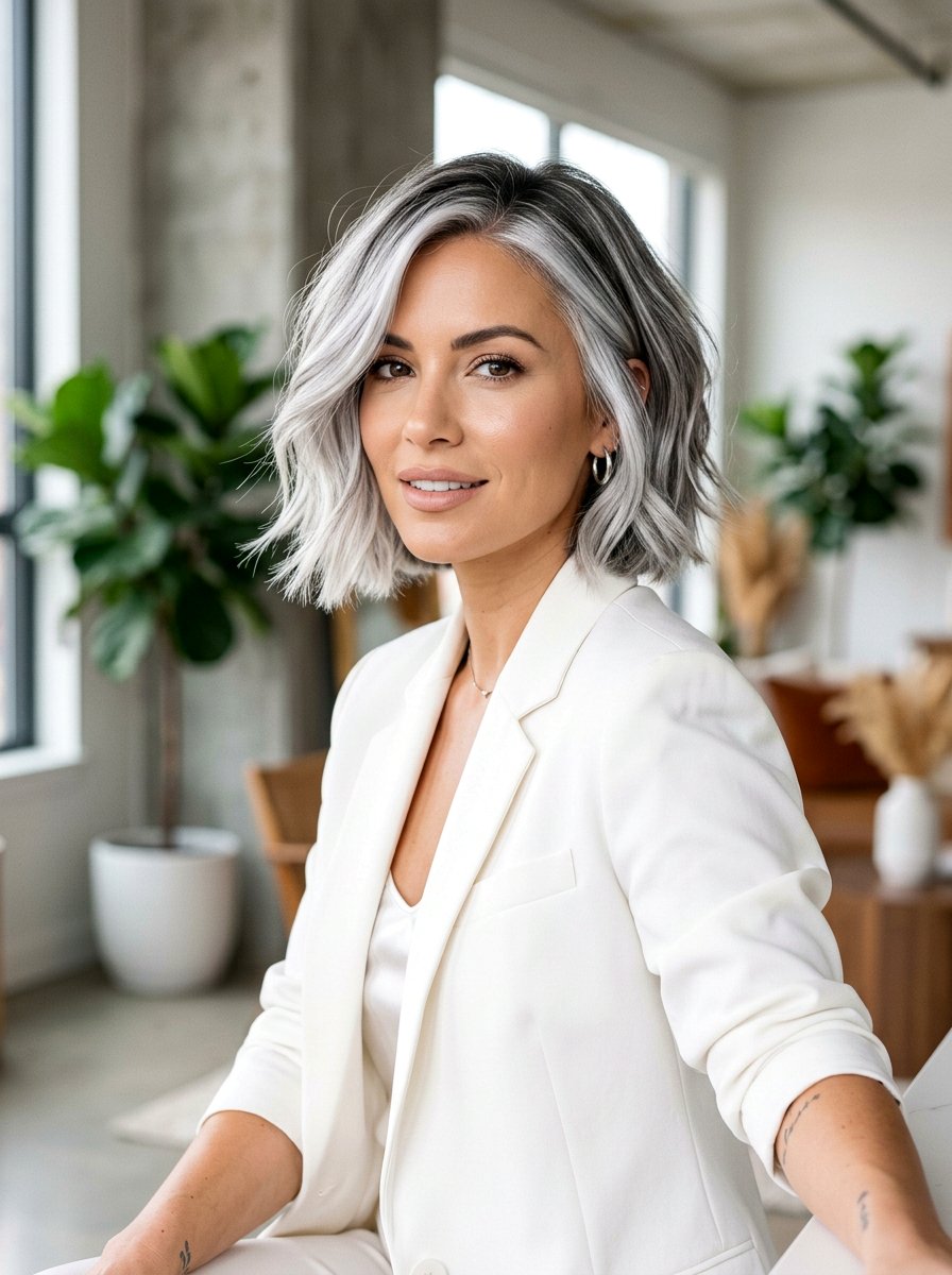 Silver balayage short bob - 20 silver balayage bob haircut - 20 silver balayage bob haircut