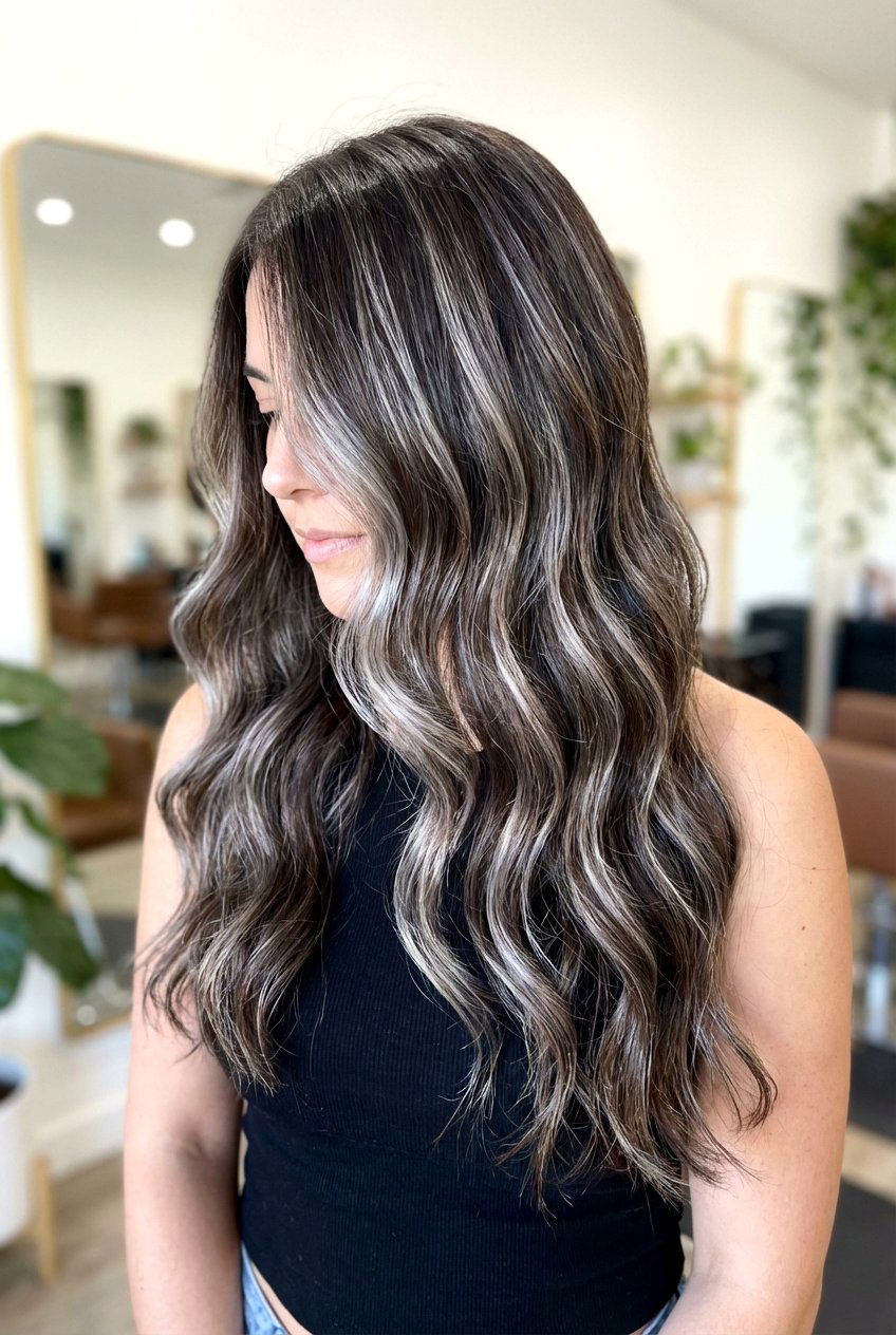 Silver blonde balayage on dark brown hair - 20 blonde balayage on brown hair - 20 blonde balayage on brown hair