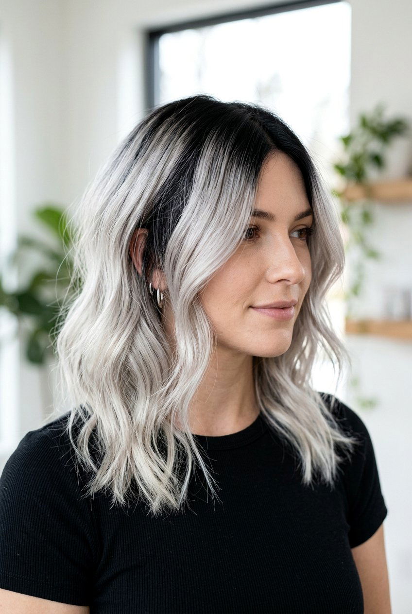 Silver blonde dark roots - 20 dark roots blonde hair - 20 dark roots blonde hair