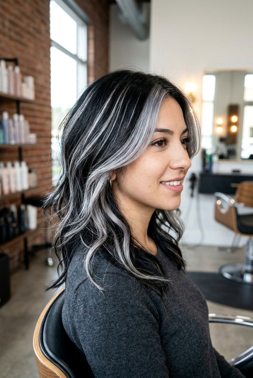 Silver blonde highlights on black hair - 20 blonde highlights on black hair - 20 blonde highlights on black hair