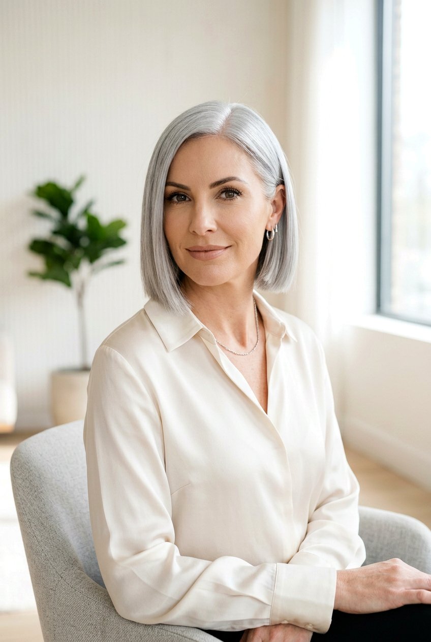 Silver blunt bob - 20 elegant silver hairstyles for women - 20 elegant silver hairstyles for women