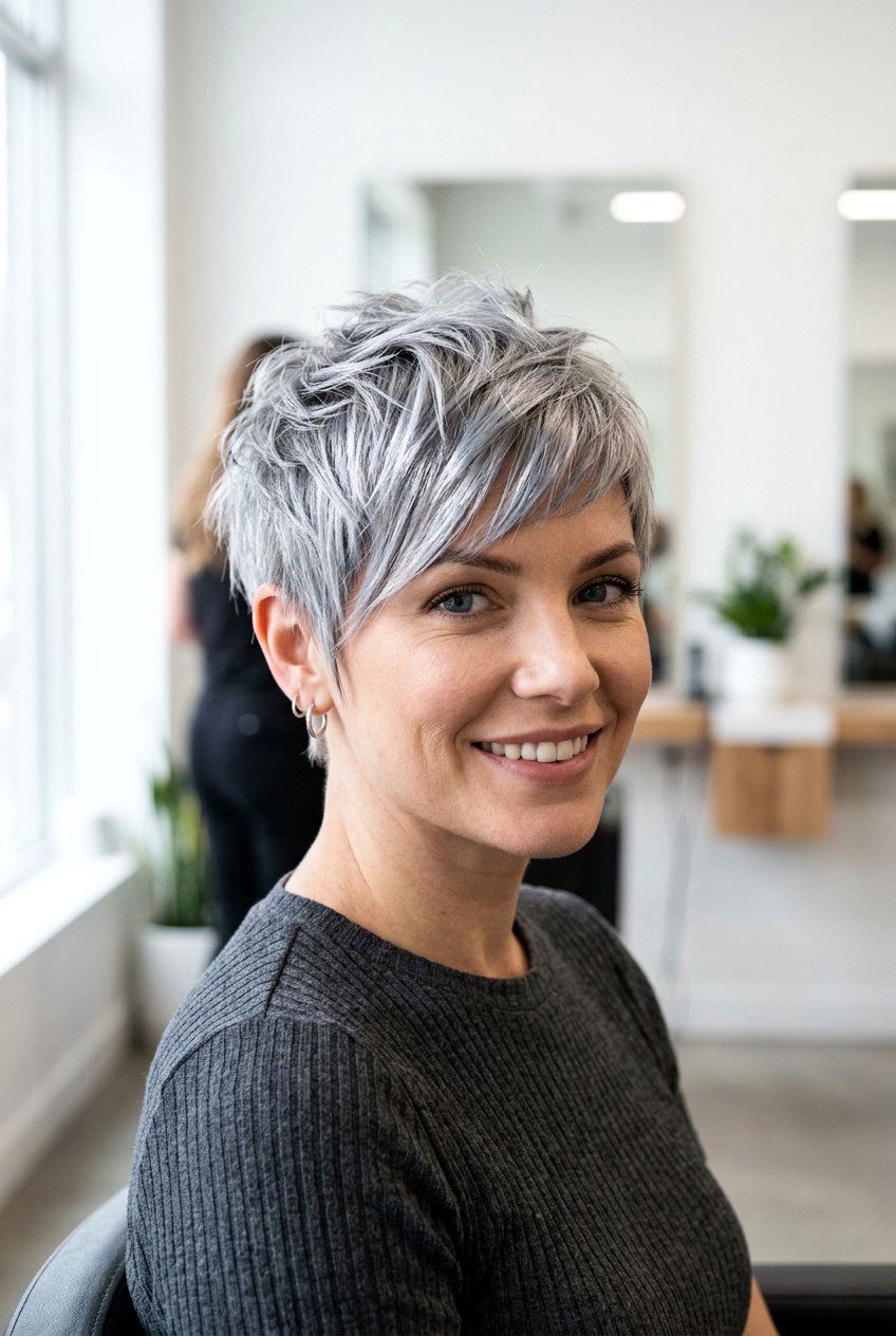 Silver choppy pixie - 20 choppy pixie haircut - 20 choppy pixie haircut