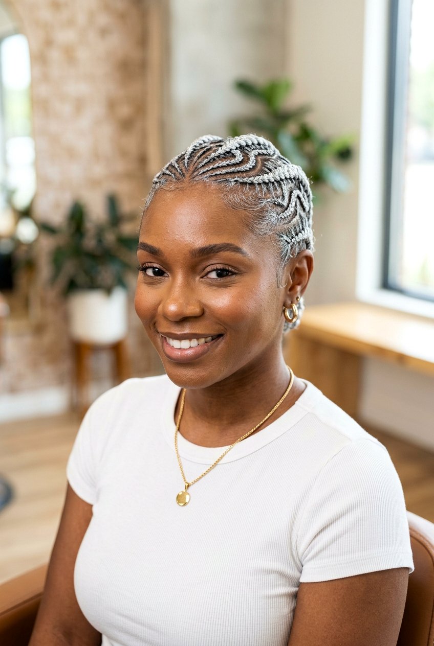 Silver cornrows - 20 gray natural hairstyles for black women - 20 gray natural hairstyles for black women