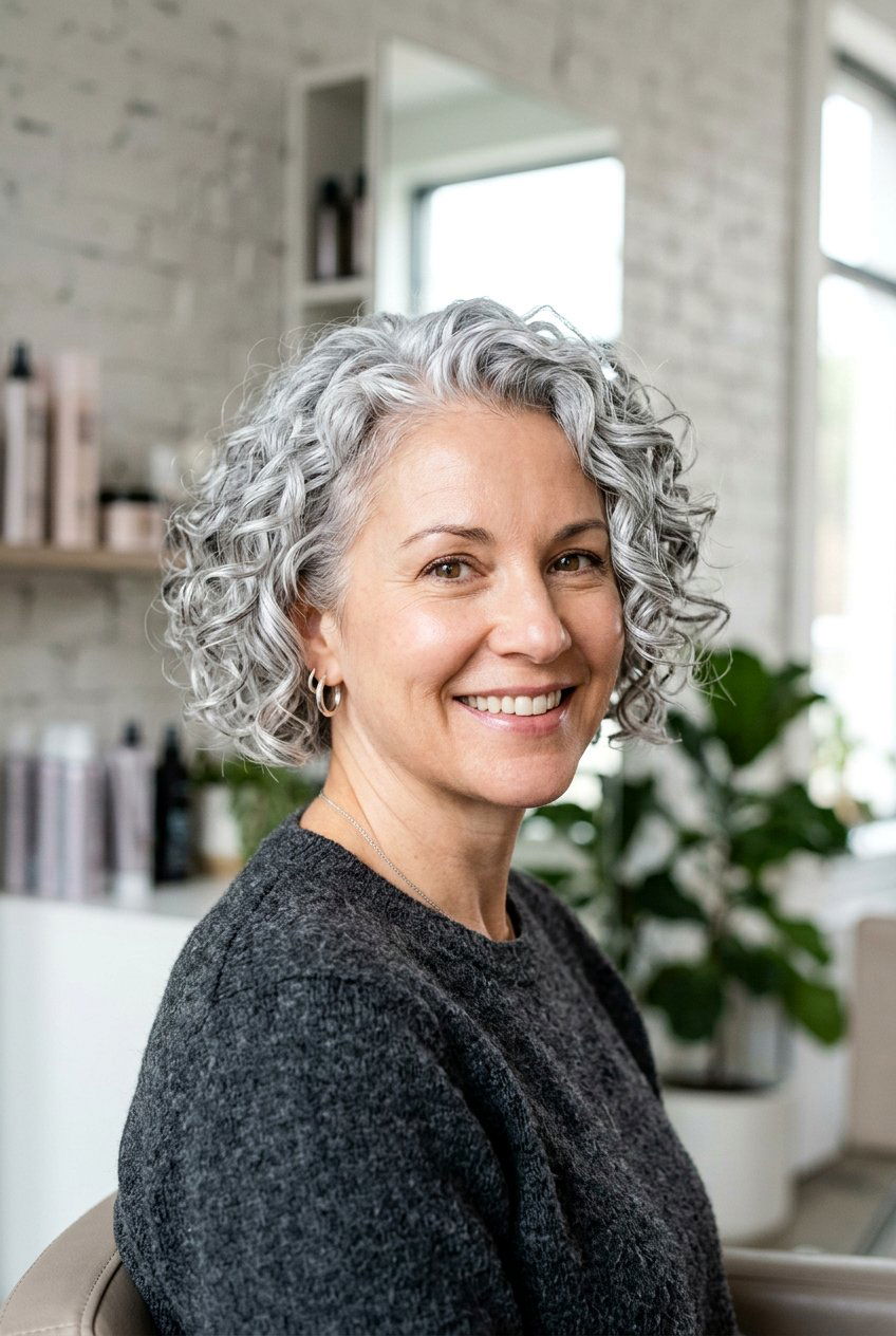 Silver curly hair - 20 hair color ideas for curly hair - 20 hair color ideas for curly hair