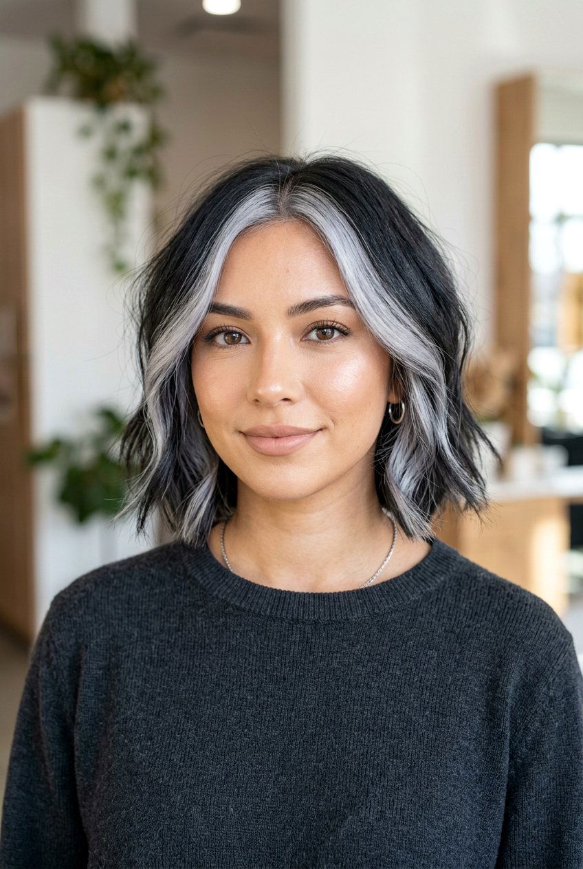 Silver face framing - 20 face framing highlights - 20 face framing highlights