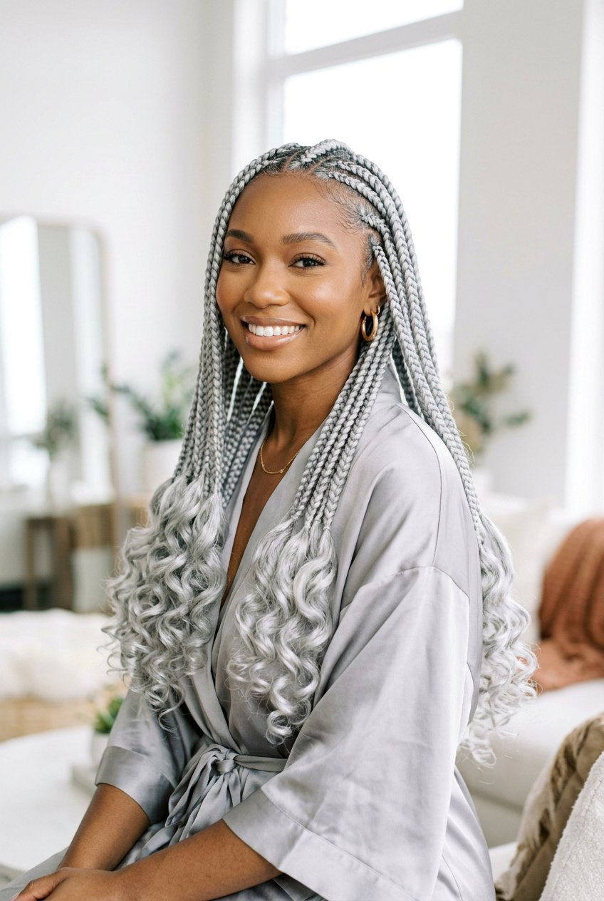 Silver goddess braids - 20 gray natural hairstyles for black women - 20 gray natural hairstyles for black women