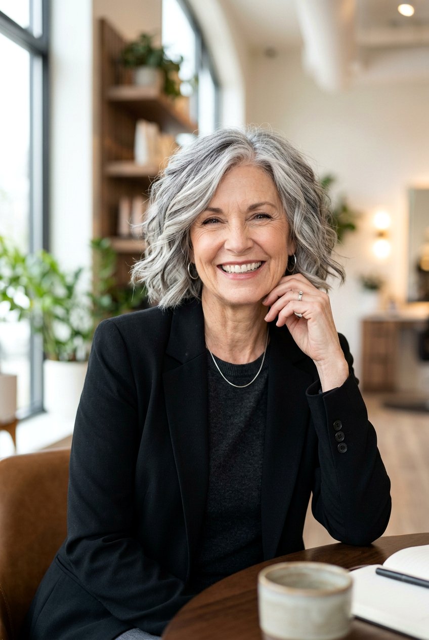 Silver gray balayage - 20 natural looking balayage for older women - 20 natural looking balayage for older women