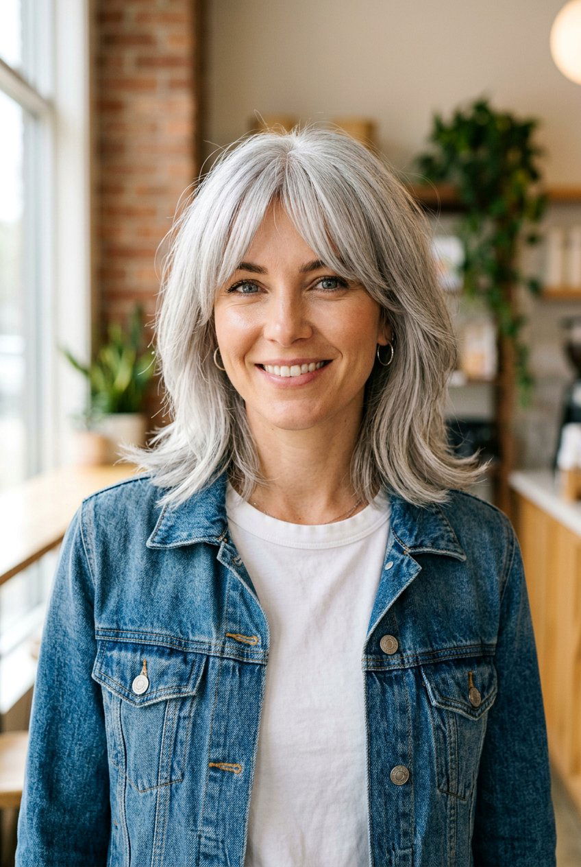 Silver hair with curtain bangs - 20 elegant silver hairstyles for women - 20 elegant silver hairstyles for women