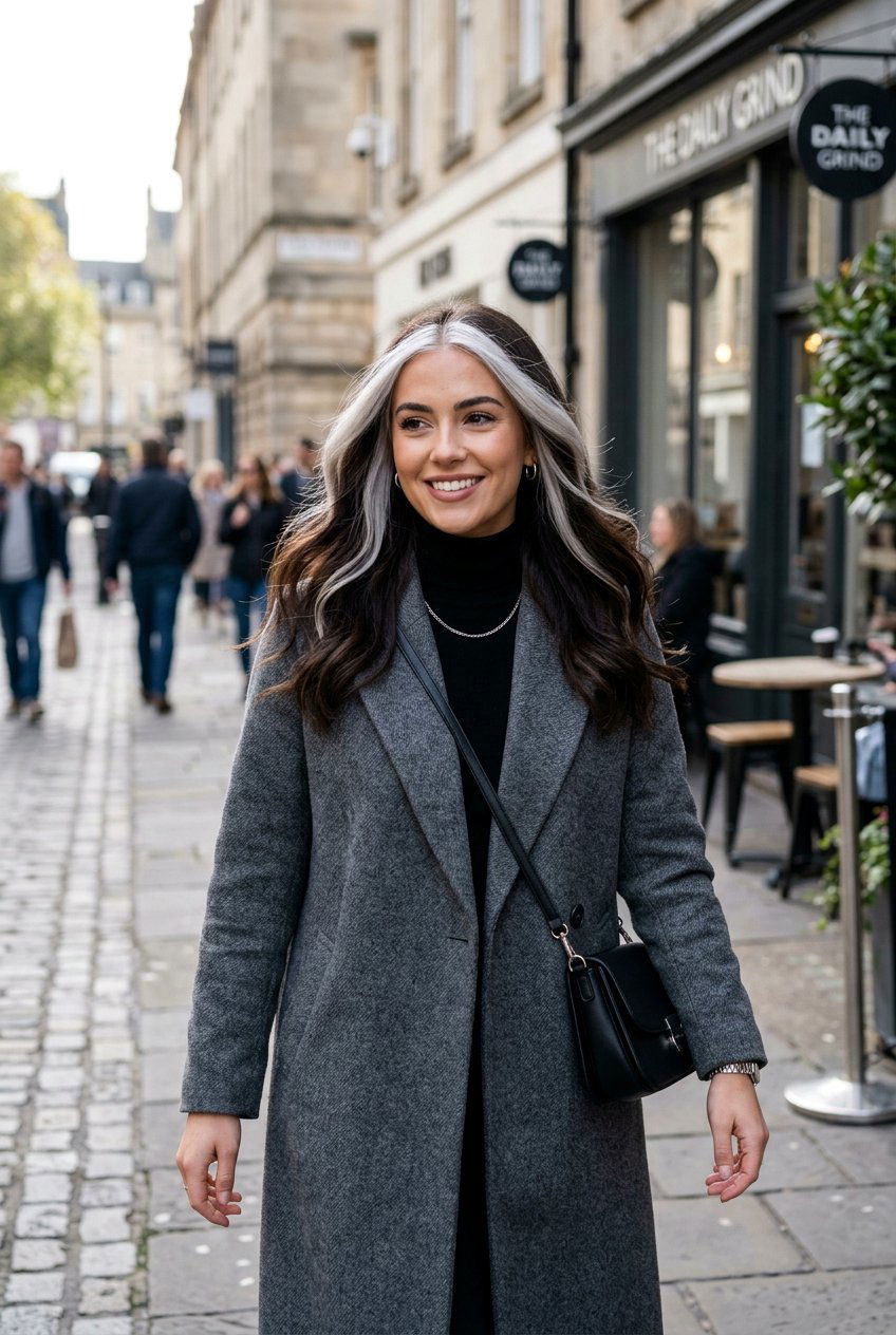 Silver money piece highlights - 20 elegant silver hairstyles for women - 20 elegant silver hairstyles for women