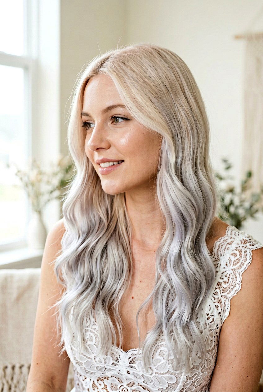 Silver money piece on blonde hair - 20 silver money piece for mature women - 20 silver money piece for mature women