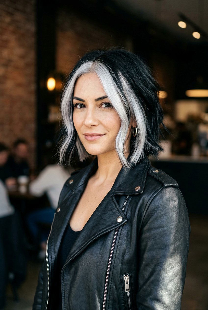 Silver money piece on dark hair - 20 silver money piece for mature women - 20 silver money piece for mature women