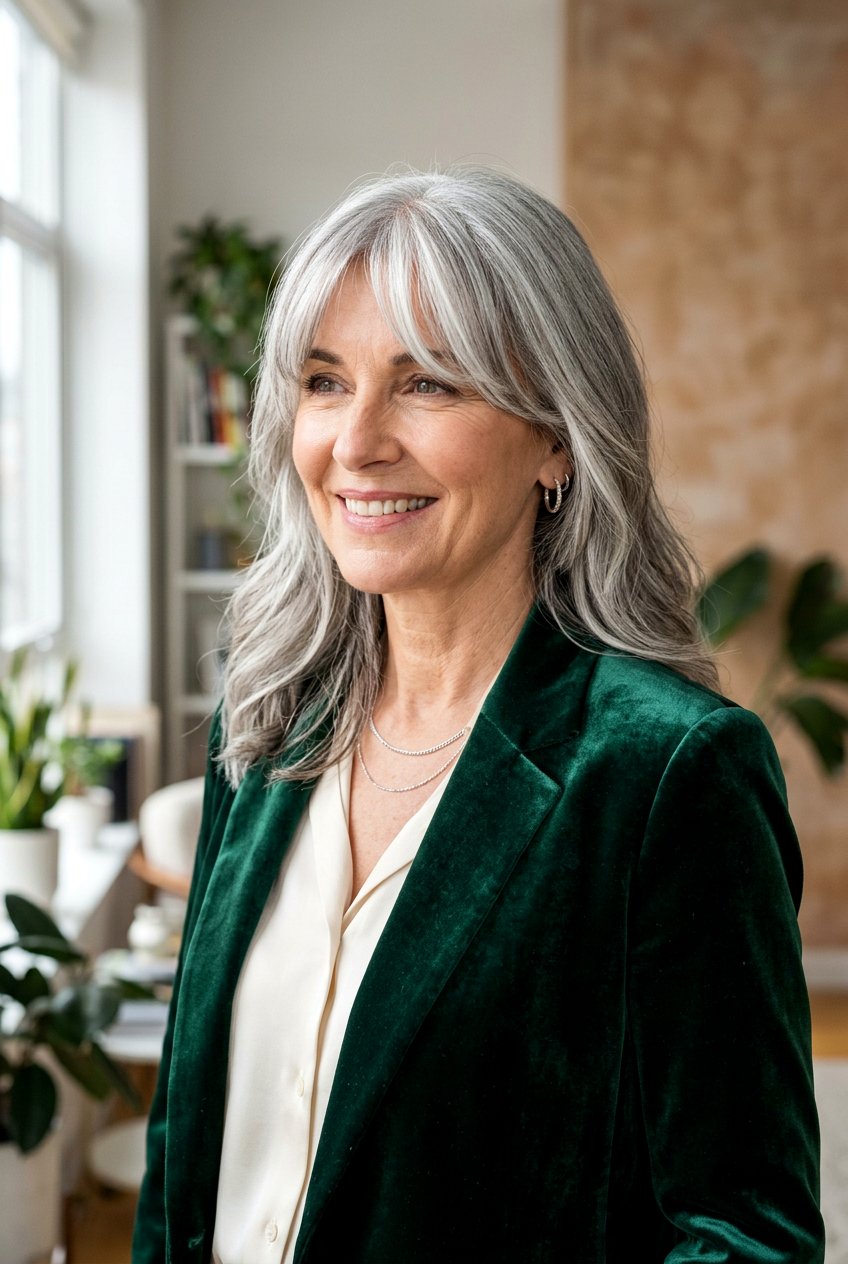 Silver money piece with bangs - 20 silver money piece for mature women - 20 silver money piece for mature women