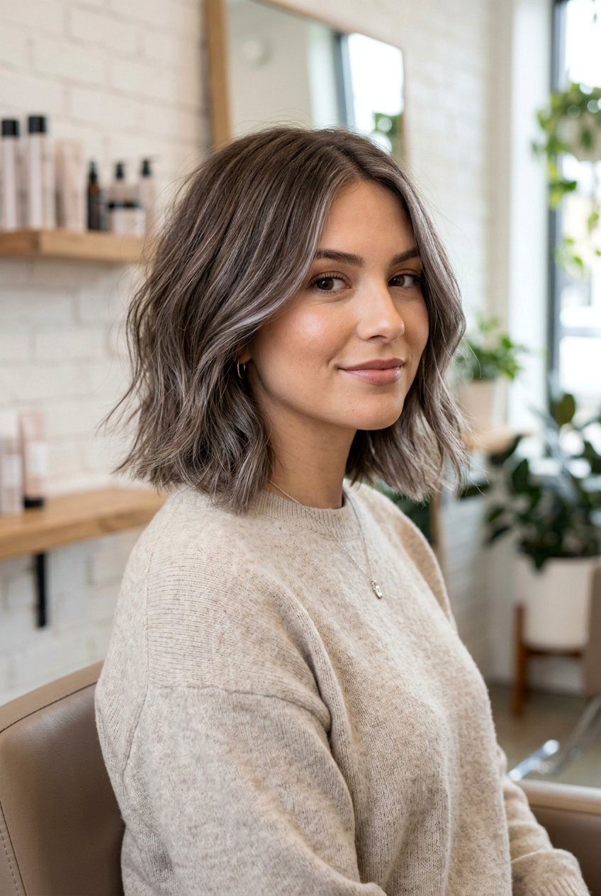 Silver mushroom brunette babylights - 20 mushroom brunette gray blend - 20 mushroom brunette gray blend