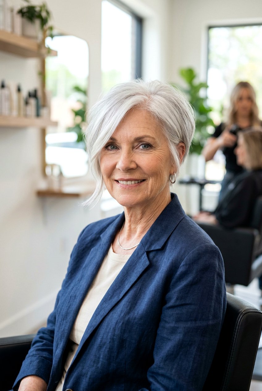 Silver pixie bob - 20 gray hairstyles for older women - 20 gray hairstyles for older women