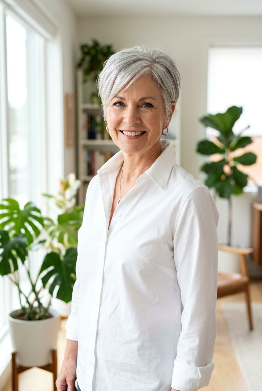 Silver pixie cut - 20 modern pixie for women over 50 - 20 modern pixie for women over 50