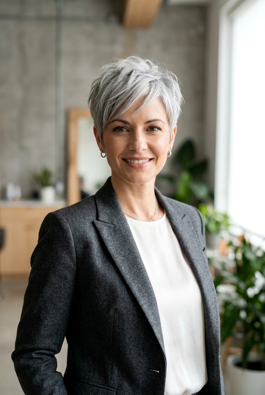 Silver pixie cut with texture - 20 elegant silver hairstyles for women - 20 elegant silver hairstyles for women