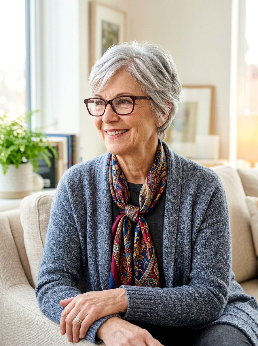 Silver pixie for older women - 20 pixie haircuts for women with glasses - 20 pixie haircuts for women with glasses