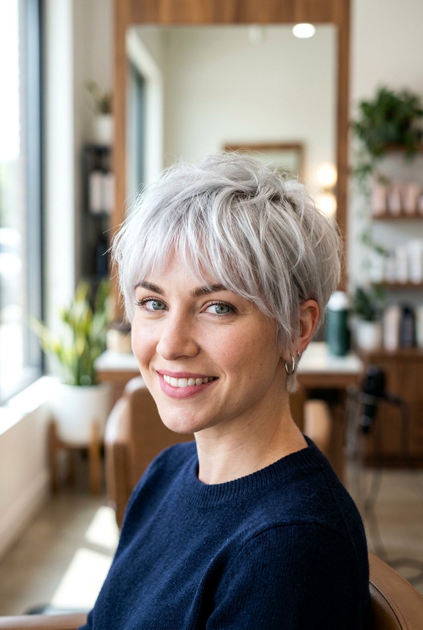 Silver pixie with bangs - 20 short gray hairstyles - 20 short gray hairstyles