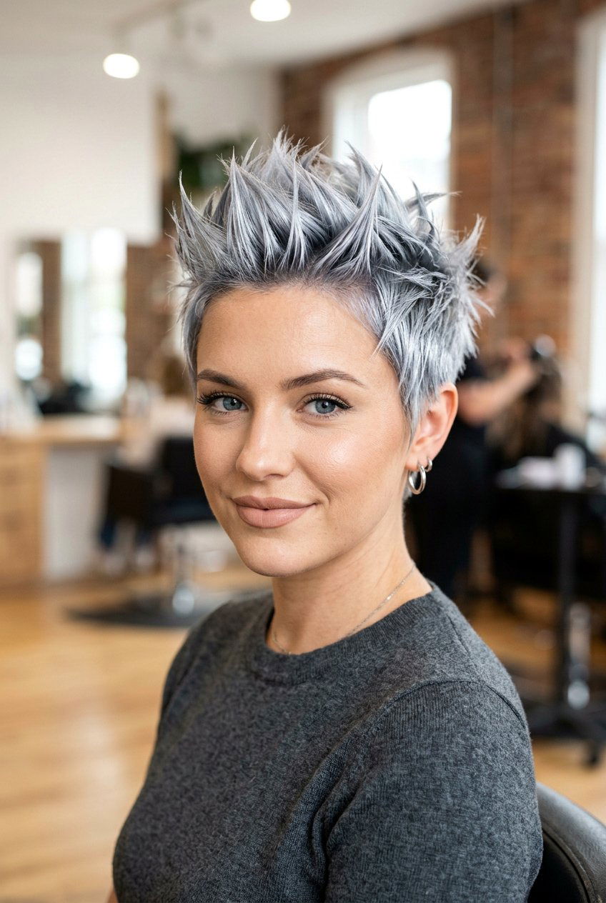 Silver spiky pixie - 20 spiky pixie haircut - 20 spiky pixie haircut