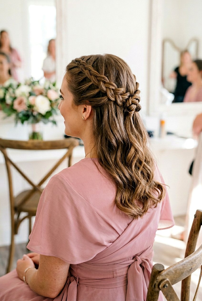 Simple Braided Half Up For Bridesmaids - 20 simple bridesmaid half up hairstyle - 20 simple bridesmaid half up hairstyle