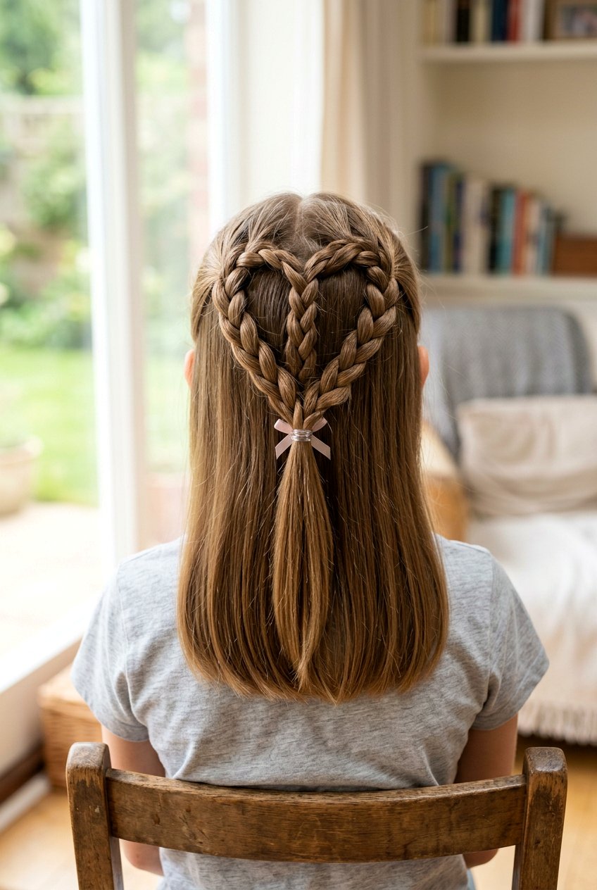 Simple Braided Heart On The Back - 20 braided heart hairstyle - 20 braided heart hairstyle