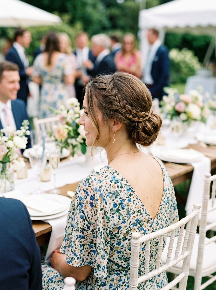 Simple Bun With Small Side Braid For Wedding Guest - 20 simple wedding guest bun for medium hair - 20 simple wedding guest bun for medium hair