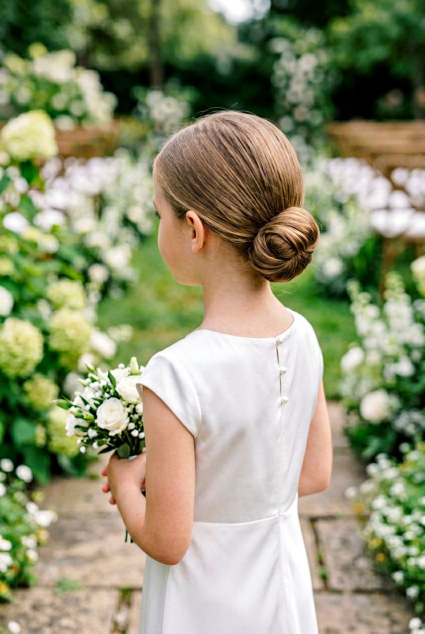 Simple Chignon For Flower Girl - 20 flower girl bun hairstyle - 20 flower girl bun hairstyle