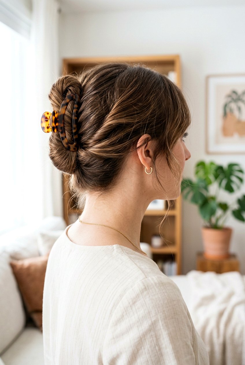 Simple Claw Clip Updo - 20 simple festive hairstyles - 20 simple festive hairstyles