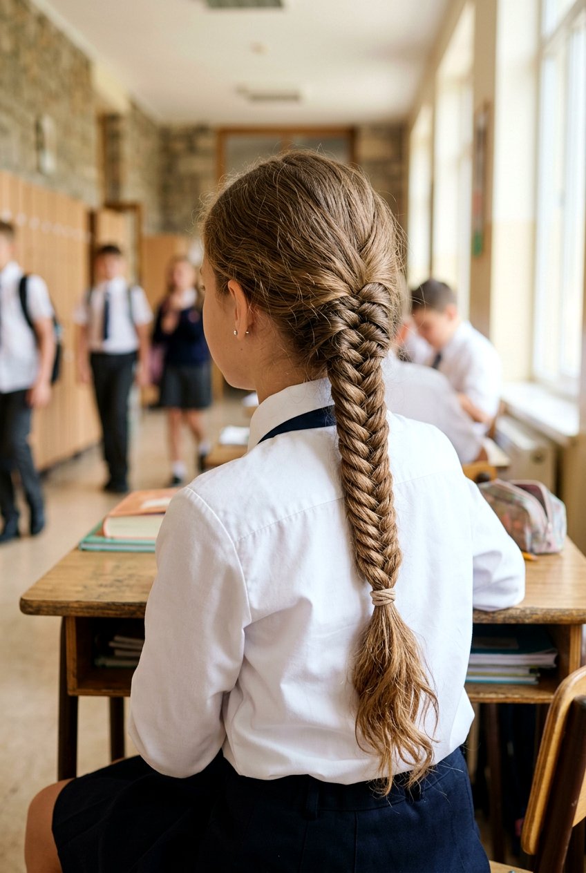 Simple Fishtail Braid For School Girls - 20 simple school braid for girls - 20 simple school braid for girls