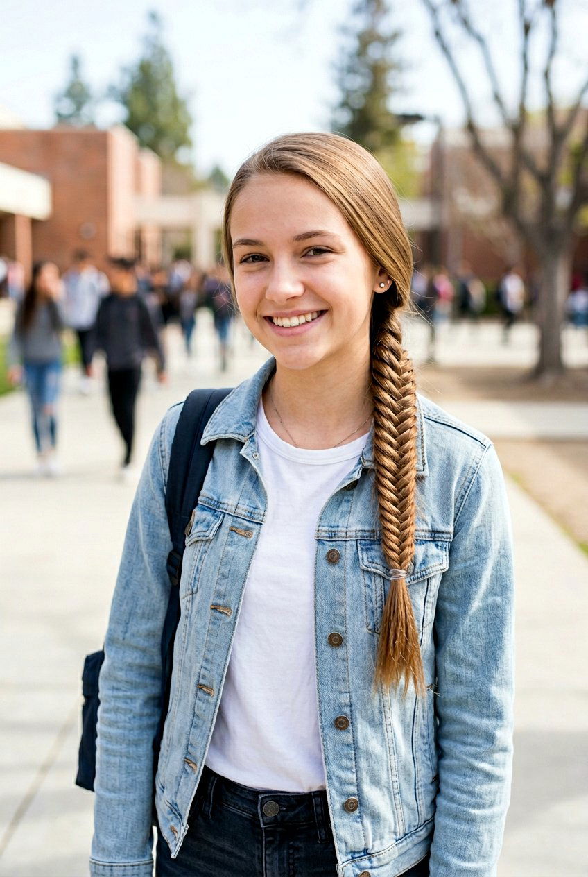 Simple Fishtail Braid For School - 20 school hairstyles for long straight hair - 20 school hairstyles for long straight hair