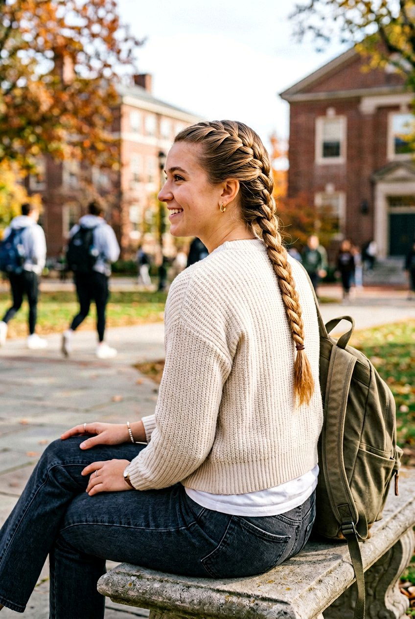Simple French Braid For College - 20 quick hairstyles for college girls - 20 quick hairstyles for college girls