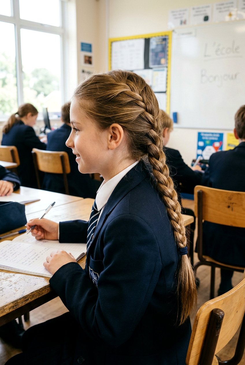 Simple French Braid For School Days - 20 simple school braid for girls - 20 simple school braid for girls