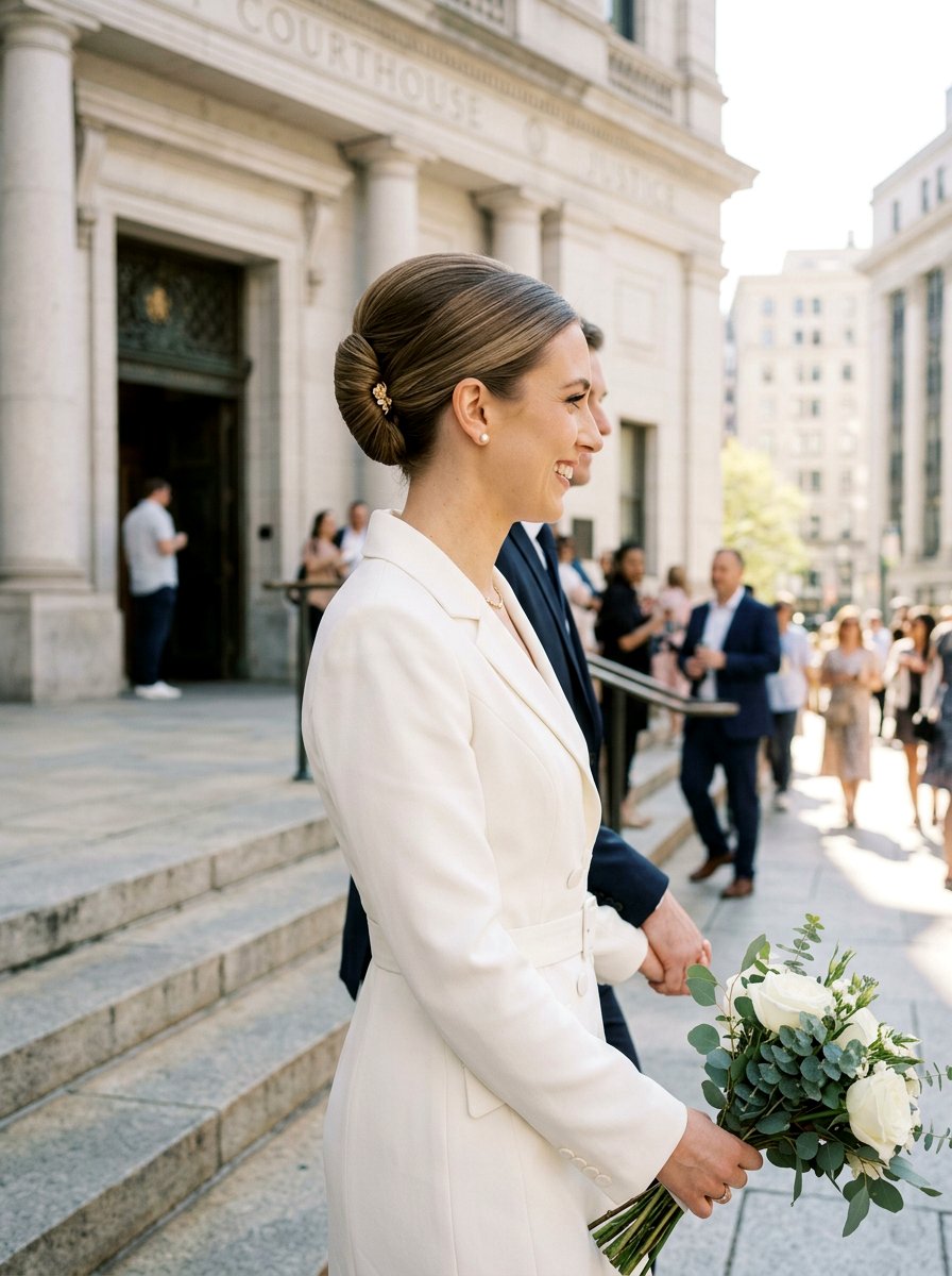 Simple French Twist Courthouse Wedding Hair - 20 simple courthouse wedding hairstyle - 20 simple courthouse wedding hairstyle