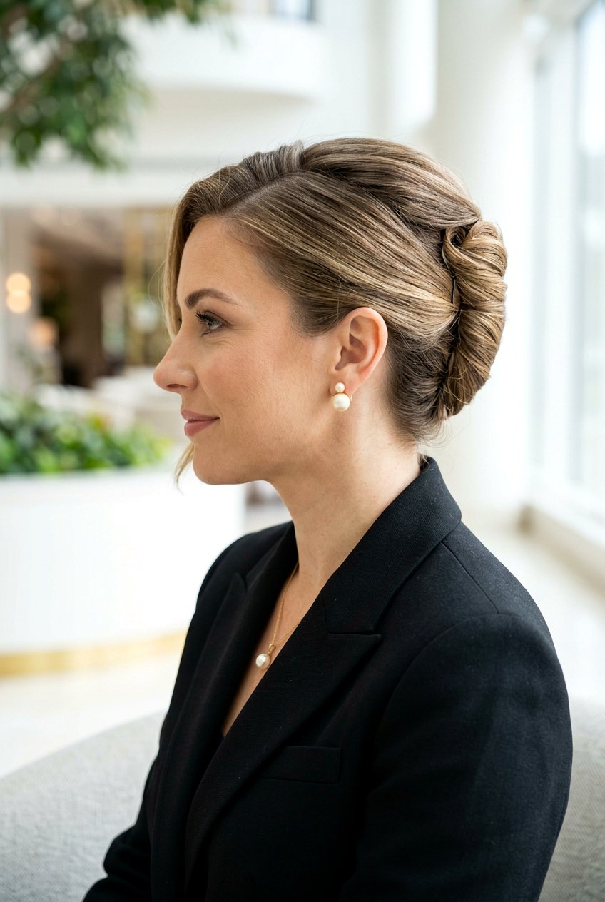 Simple French Twist - 20 quick hairstyle for office mornings - 20 quick hairstyle for office mornings