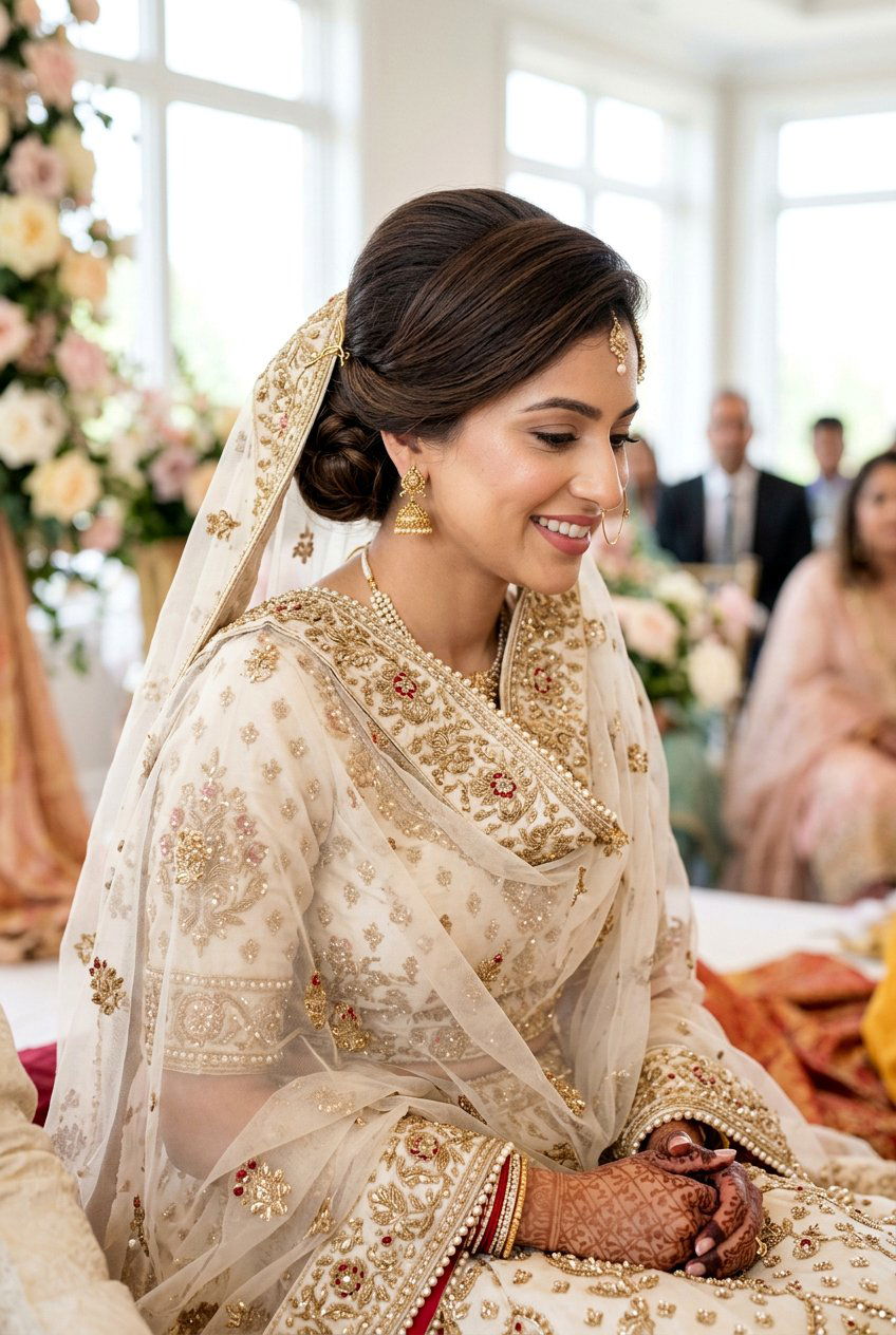 Simple Front Puff Nikah Hairstyle - 20 simple nikah hairstyles - 20 simple nikah hairstyles