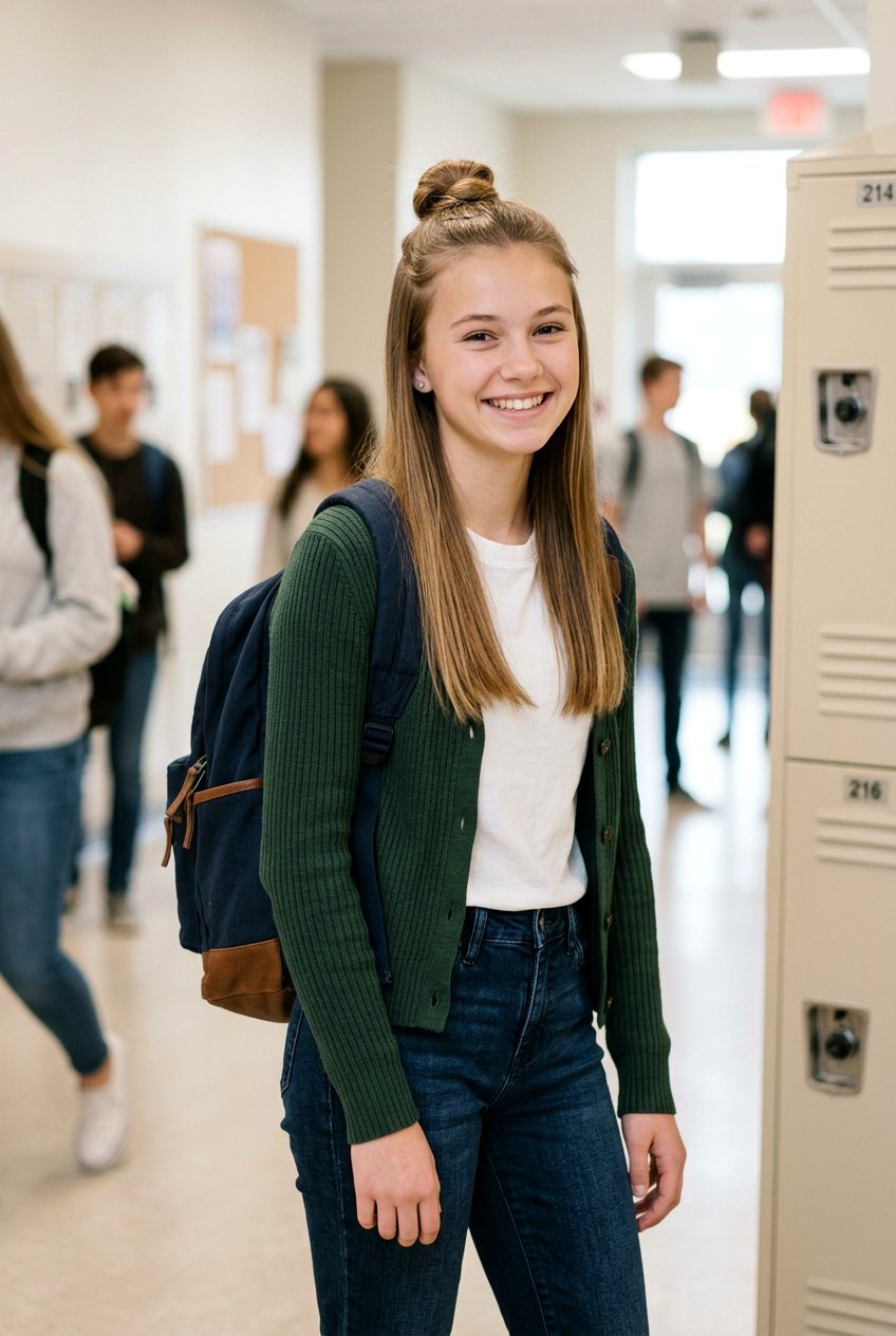 Simple Half Up Bun For School - 20 half up bun hairstyles for teens - 20 half up bun hairstyles for teens