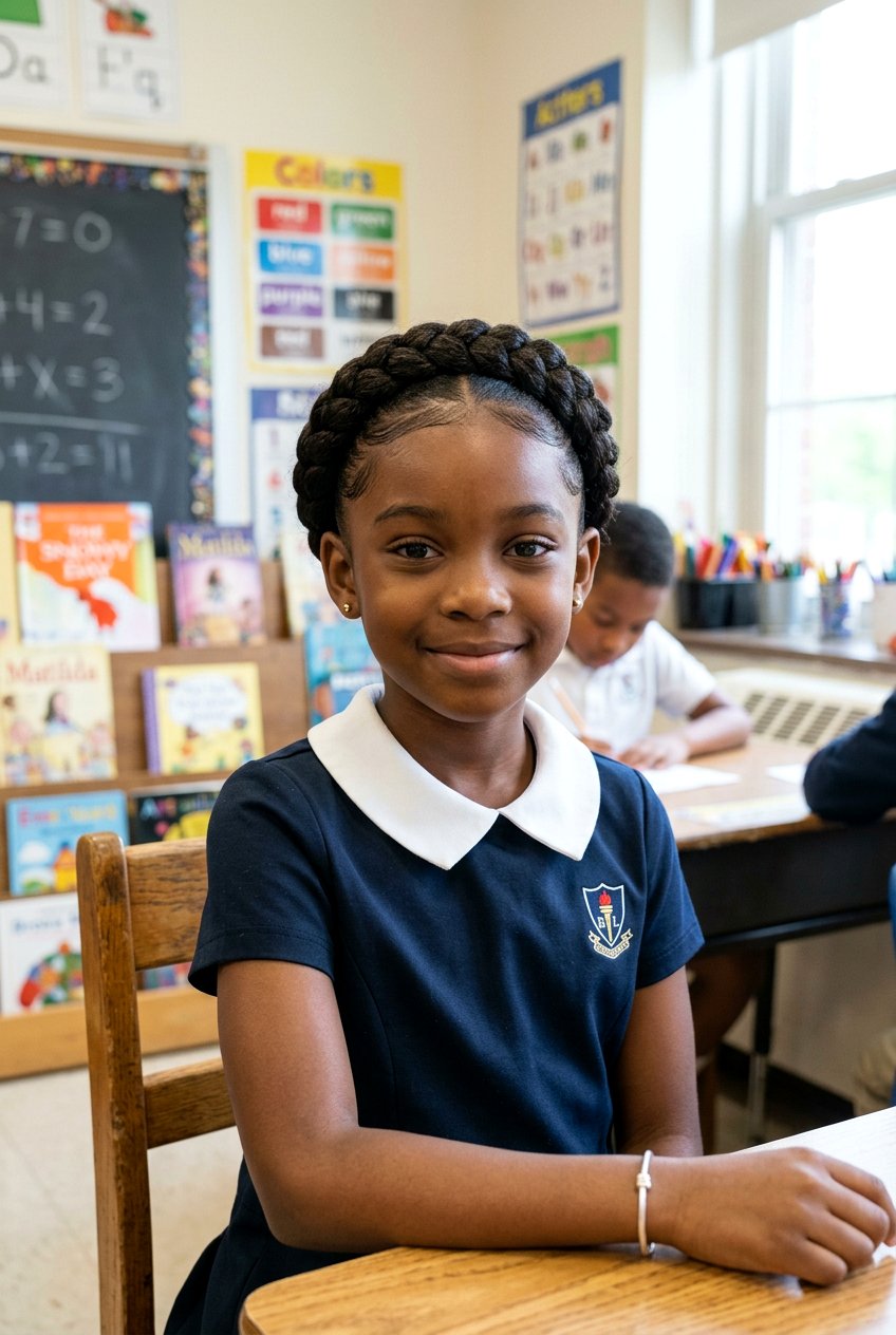 Simple Halo Braid For School - 20 school protective styles for black girls - 20 school protective styles for black girls