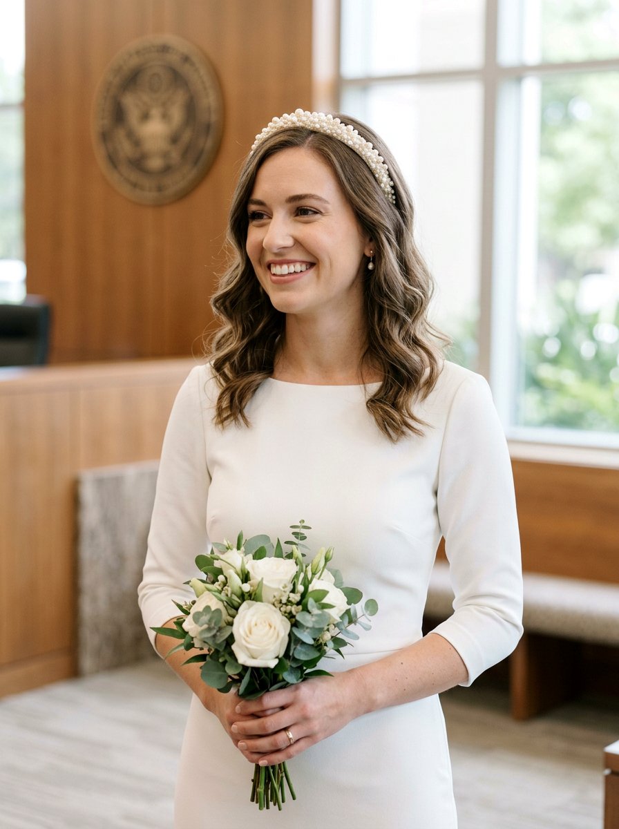 Simple Headband Courthouse Wedding Hair - 20 simple courthouse wedding hairstyle - 20 simple courthouse wedding hairstyle