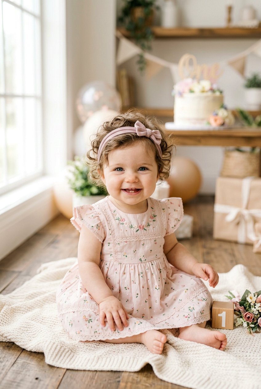 Simple Headband On Soft Curls - 20 first birthday hairstyles for girls - 20 first birthday hairstyles for girls