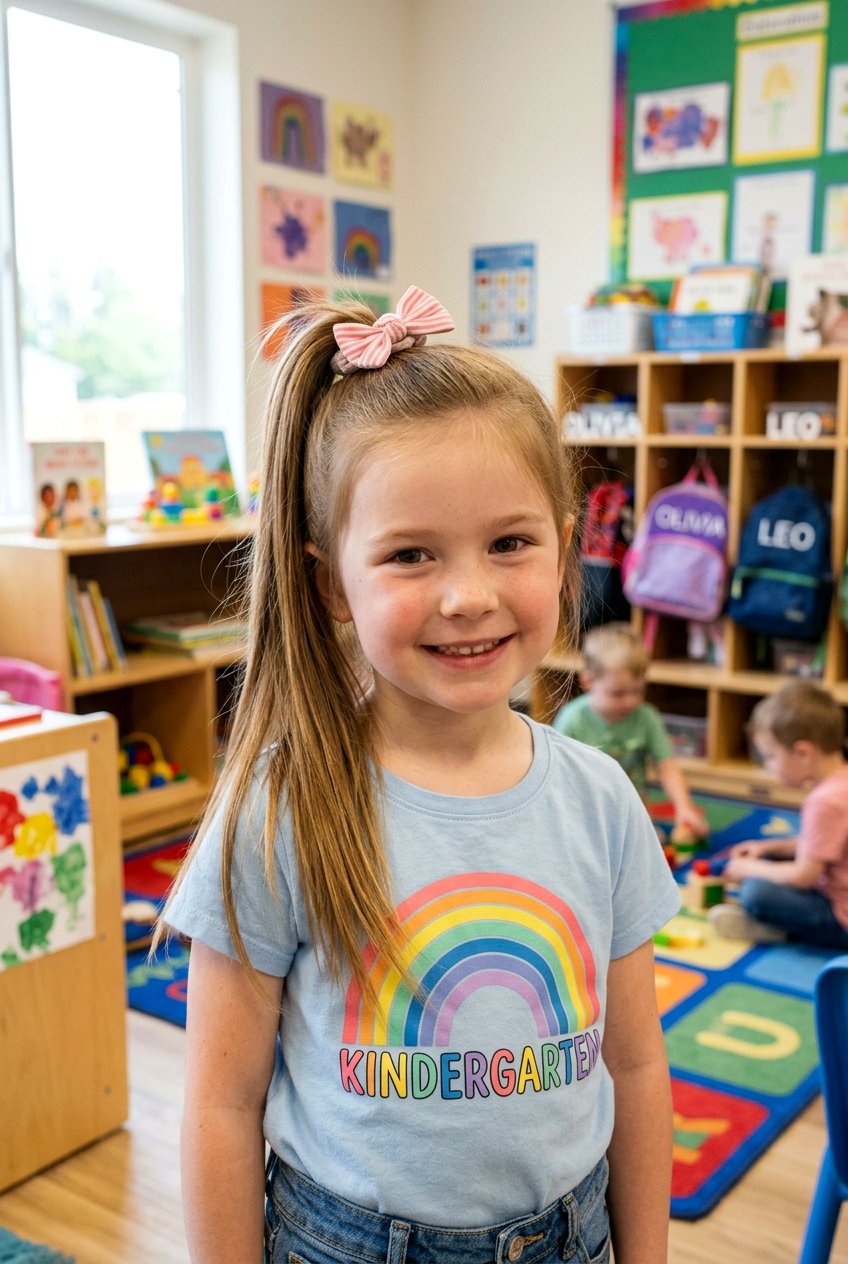 Simple High Ponytail For Kindergarten - 20 kindergarten hairstyles for girls - 20 kindergarten hairstyles for girls