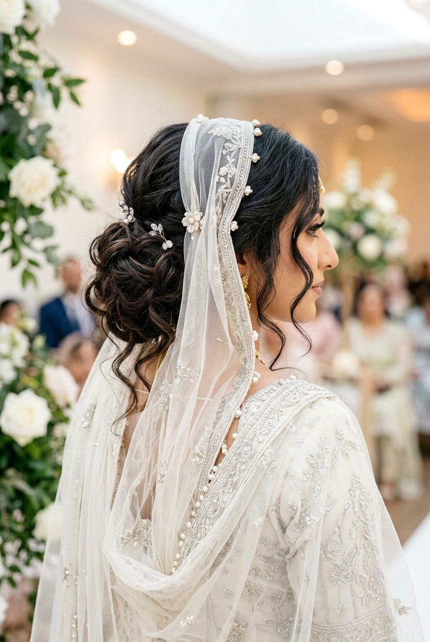 Simple Loose Updo Nikah Hairstyle - 20 simple nikah hairstyles - 20 simple nikah hairstyles