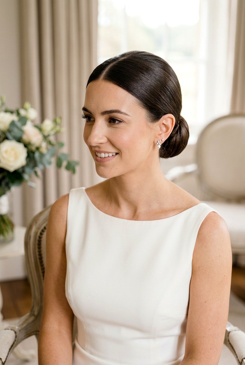 Simple Low Bun Wedding Hair - 20 wedding season hairstyles - 20 wedding season hairstyles