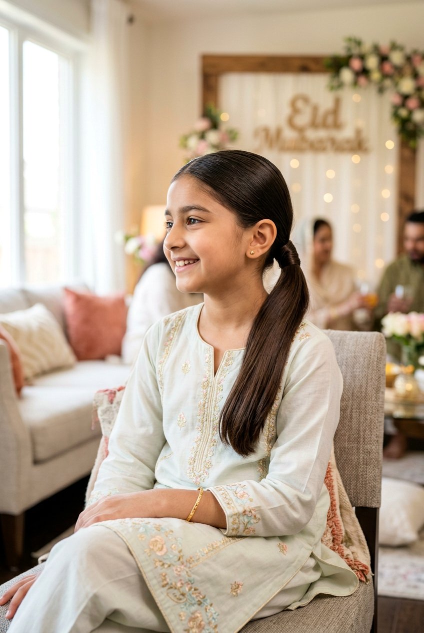 Simple Low Ponytail For Eid - 20 eid hairstyles for girls - 20 eid hairstyles for girls