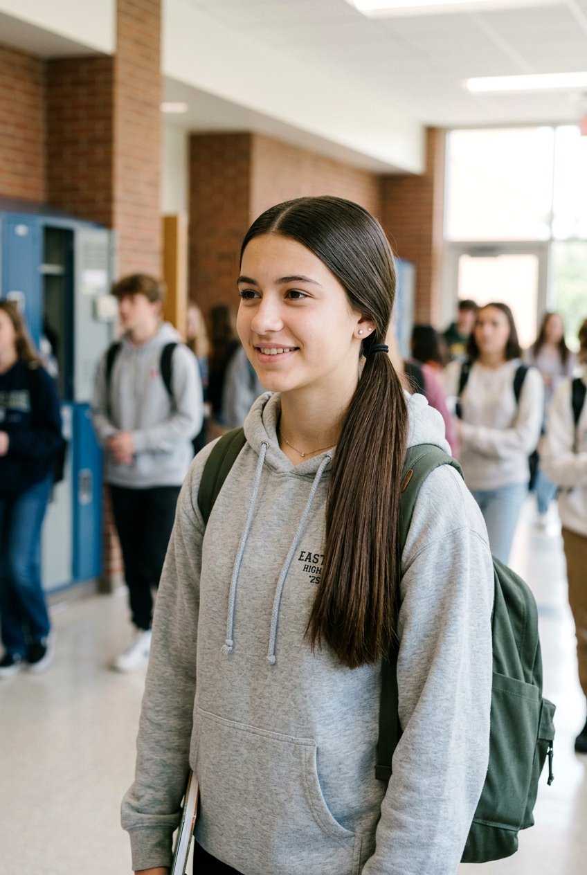 Simple Low Ponytail For School - 20 school hairstyles for long straight hair - 20 school hairstyles for long straight hair