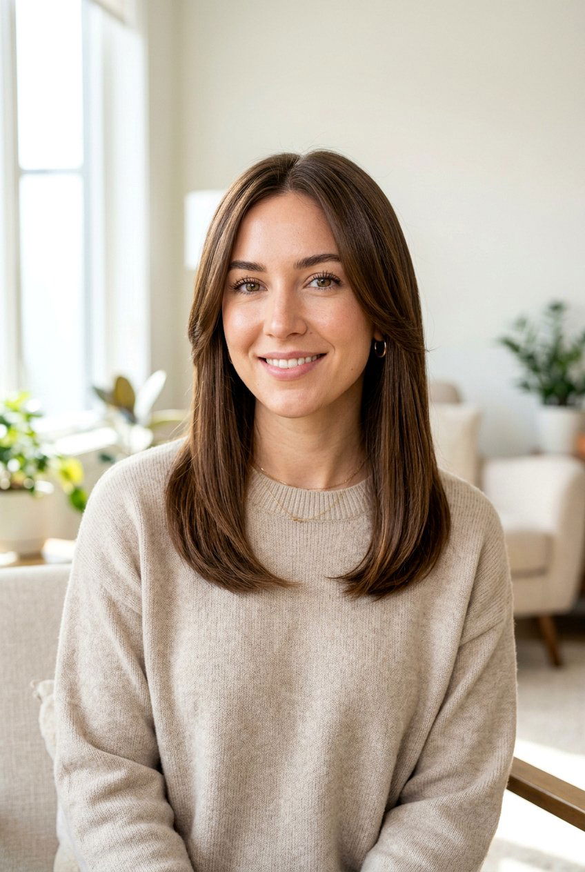 Simple Medium Length Straight Hair - 20 medium haircut for square face women - 20 medium haircut for square face women