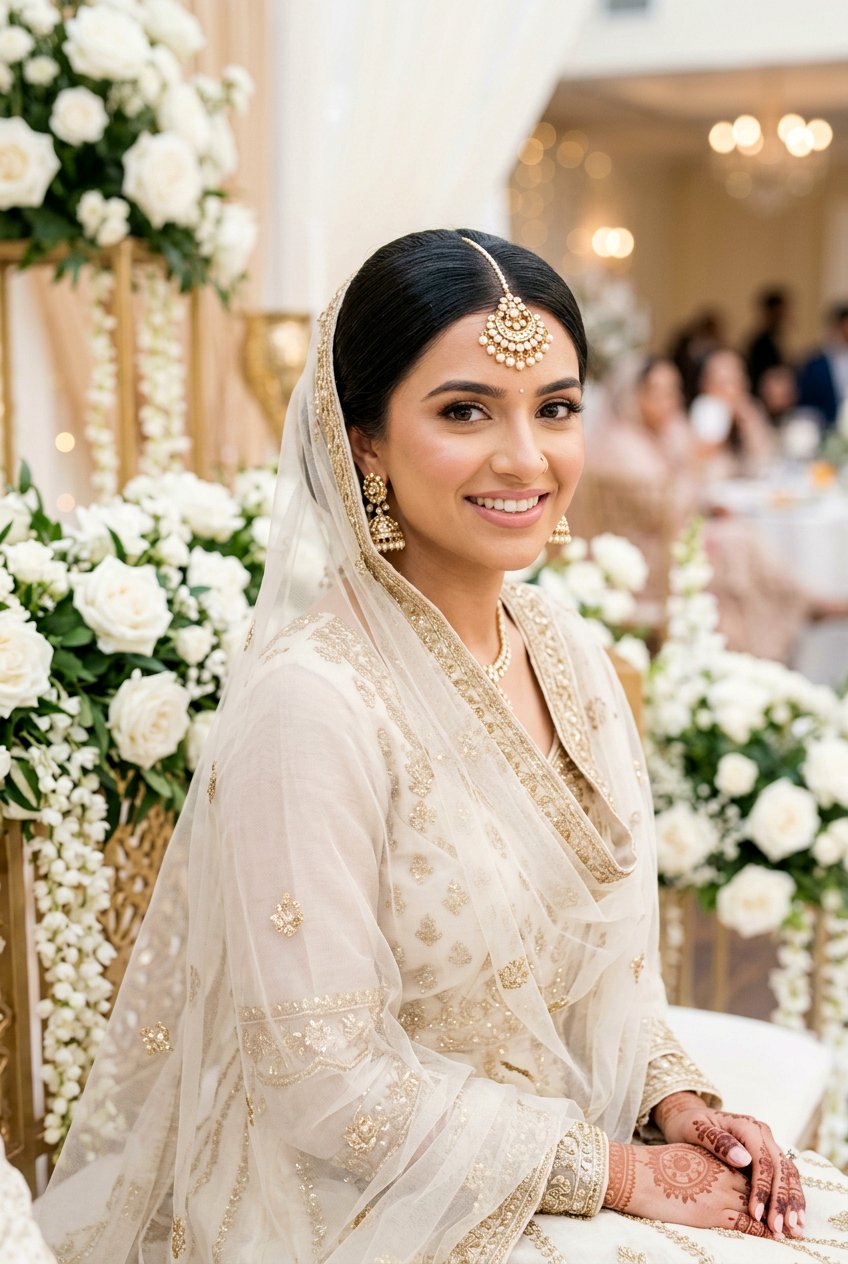 Simple Nikah Hairstyle With Maang Tikka - 20 simple nikah hairstyles - 20 simple nikah hairstyles